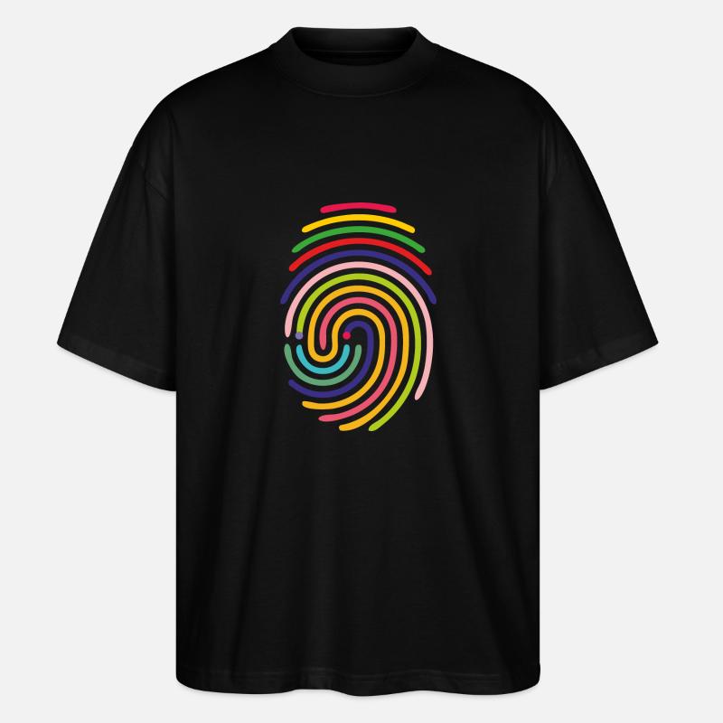 Regenbogen-Spirallinien. - Stanley/Stella Oversized Unisex Bio T-Shirt Blaster 2.0 - Schwarz