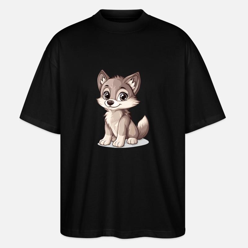 kleiner süßer Wolf - Stanley/Stella Oversized Unisex Bio T-Shirt Blaster 2.0 - Schwarz