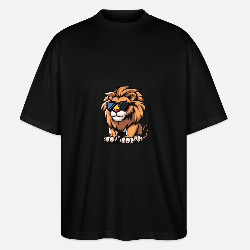 Löwe Cool Tier - Stanley/Stella Oversized Unisex Bio T-Shirt Blaster 2.0 - Schwarz