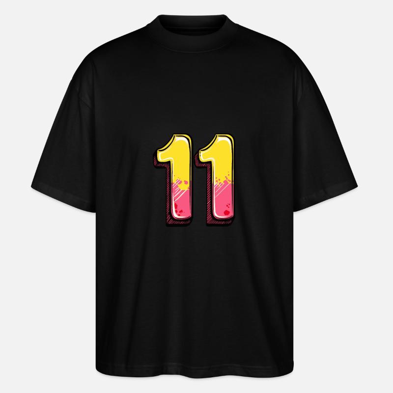 11 Zahl Comic - Stanley/Stella Oversized Unisex Bio T-Shirt Blaster 2.0 - Schwarz
