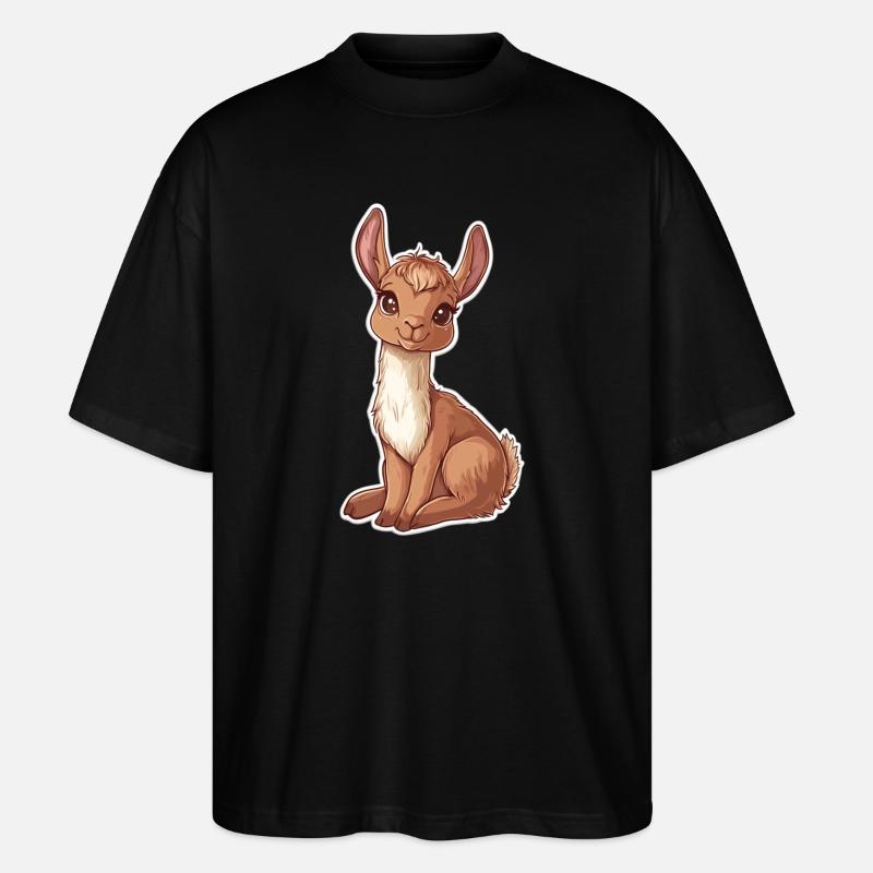 Lama Alpaka Llama Tier Geschenk - Stanley/Stella Oversized Unisex Bio T-Shirt Blaster 2.0 - Schwarz