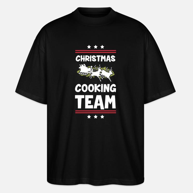 Weihnachts Kochen Backen Team - Stanley/Stella Oversized Unisex Bio T-Shirt Blaster 2.0 - Schwarz
