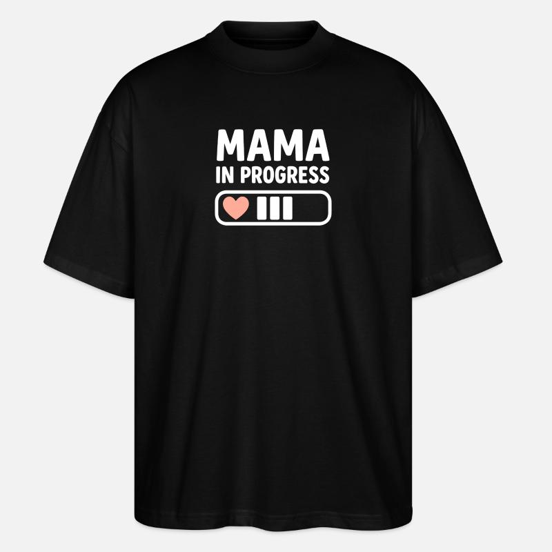 Mama in Progress - Stanley/Stella Oversized Unisex Bio T-Shirt Blaster 2.0 - Schwarz