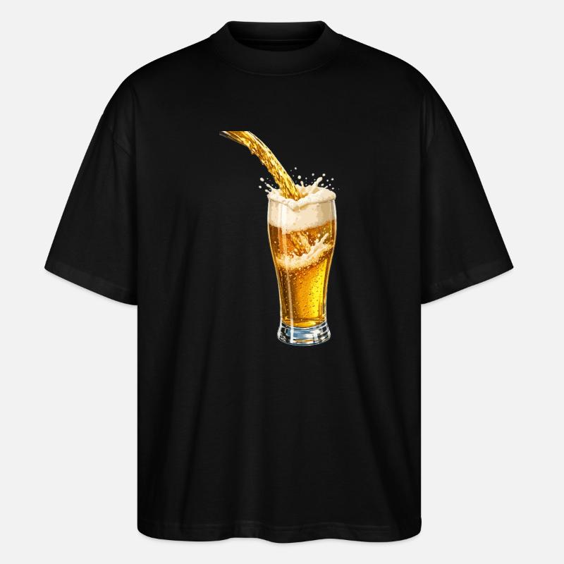 Golden Beer Foam Burst - Stanley/Stella Oversized Unisex Bio T-Shirt Blaster 2.0 - Schwarz