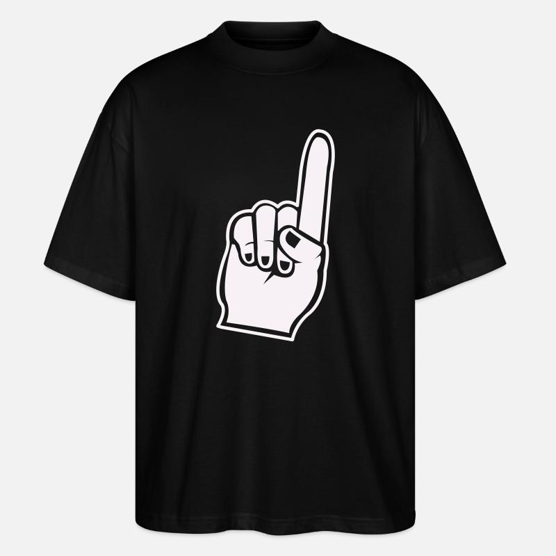 Fan Hand Zeigefinger Icon - Stanley/Stella Oversized Unisex Bio T-Shirt Blaster 2.0 - Schwarz