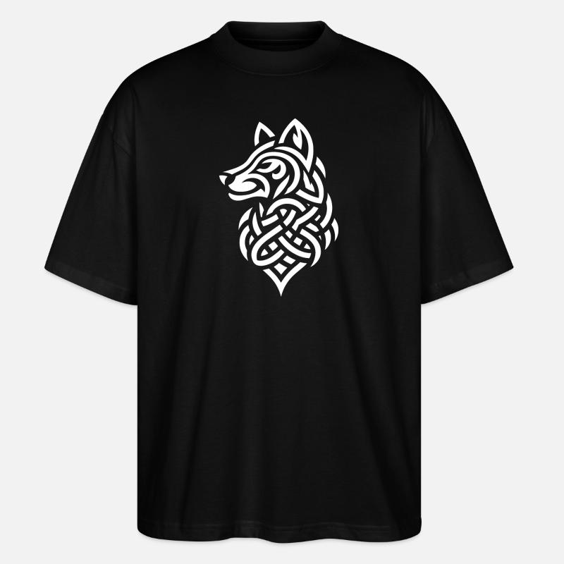 Celtic wolf - Stanley/Stella Oversized Unisex Organic T-shirt Blaster 2.0 - black