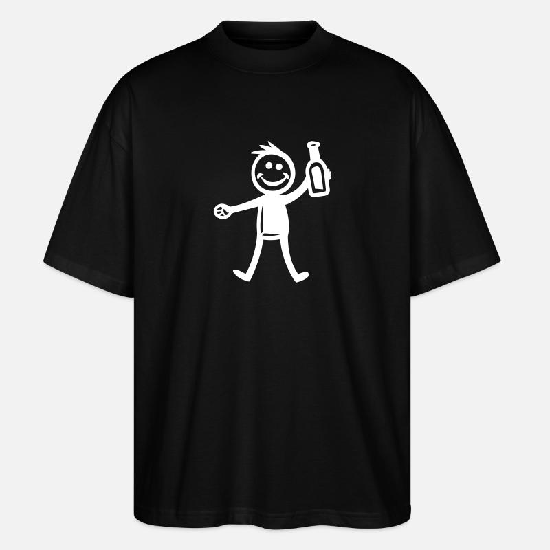 Boire une bouteille de bière - T-shirt bio Blaster 2.0 coupe oversize Stanley/Stella Unisexe - noir