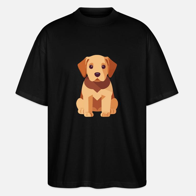 Chiot Labrador Chien mignon - T-shirt bio Blaster 2.0 coupe oversize Stanley/Stella Unisexe - noir