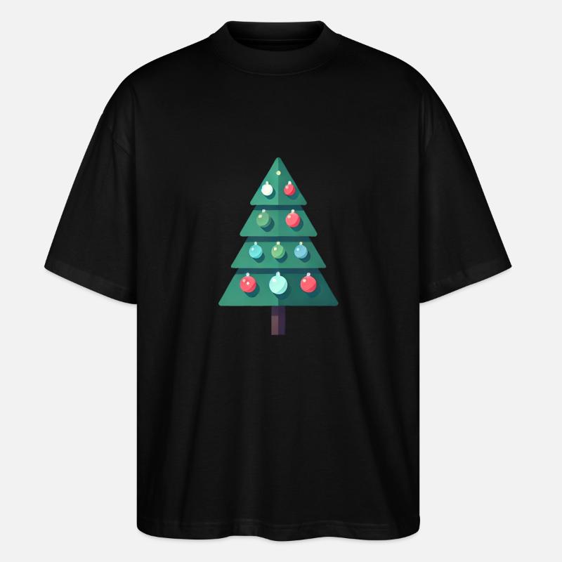 Tannenbaum mit Kugeln - Stanley/Stella Oversized Unisex Bio T-Shirt Blaster 2.0 - Schwarz