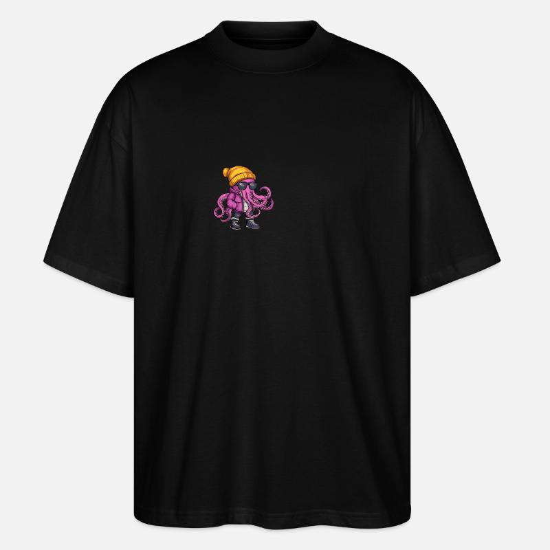 Oktopus Winter - Stanley/Stella Oversized Unisex Bio T-Shirt Blaster 2.0 - Schwarz