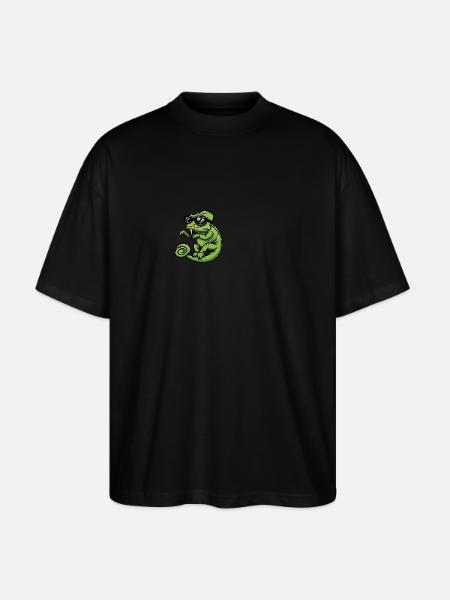 Chameleon Cool Comic - Stanley/Stella Oversized Unisex Organic T-shirt Blaster 2.0 - black