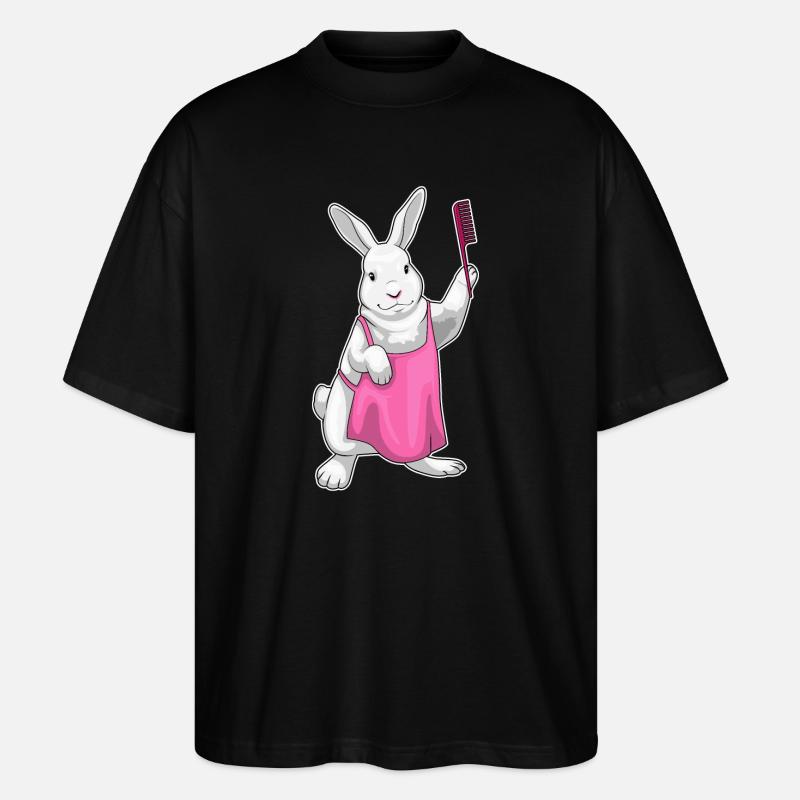 Peigne de coiffeur Bunny - T-shirt bio Blaster 2.0 coupe oversize Stanley/Stella Unisexe - noir