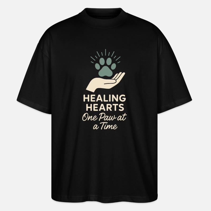 Tierheimmitarbeiter, Tierrettungs-freiwilliger - Stanley/Stella Oversized Unisex Bio T-Shirt Blaster 2.0 - Schwarz
