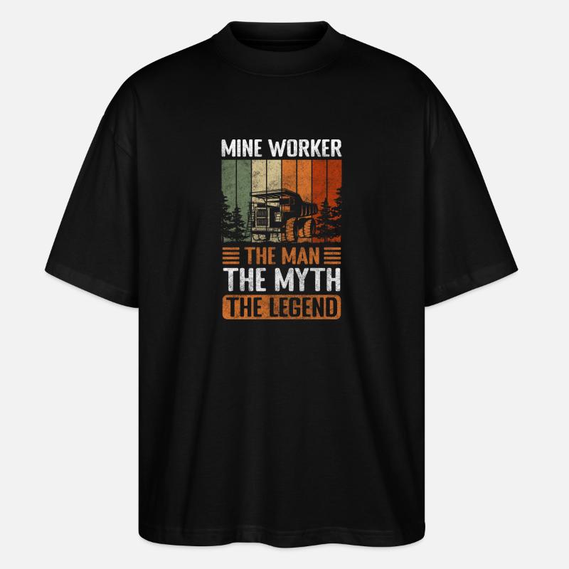 Mining Worker Coal Buddy - Stanley/Stella Oversized Unisex Organic T-shirt Blaster 2.0 - black