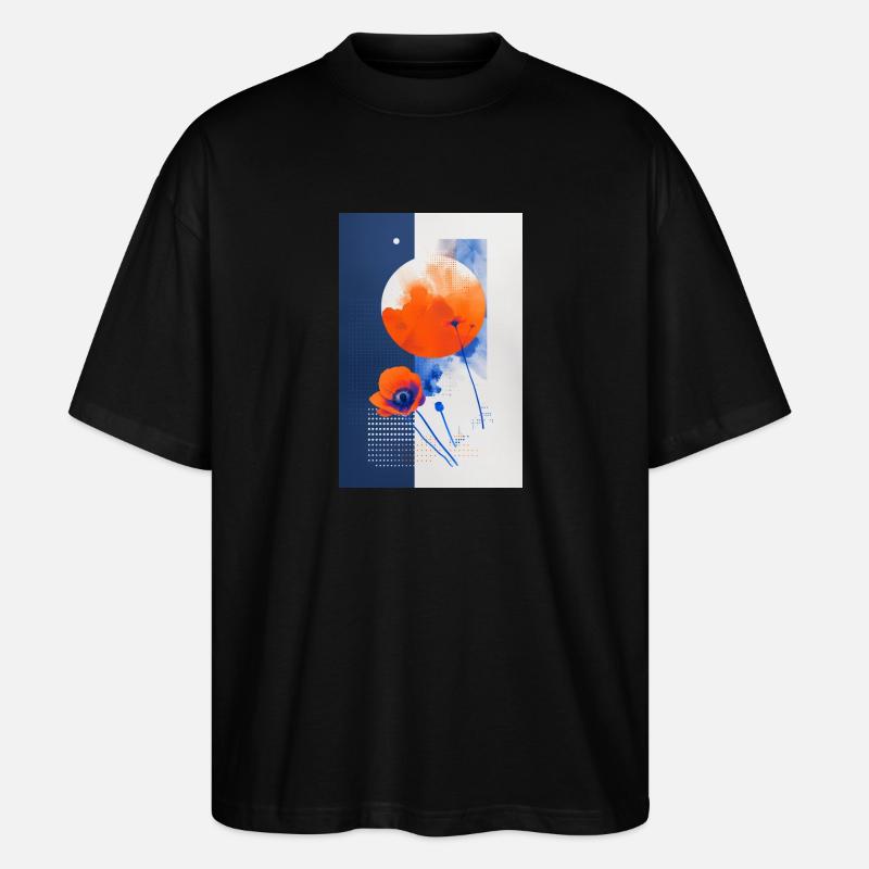 Mohnblume - Stanley/Stella Oversized Unisex Bio T-Shirt Blaster 2.0 - Schwarz