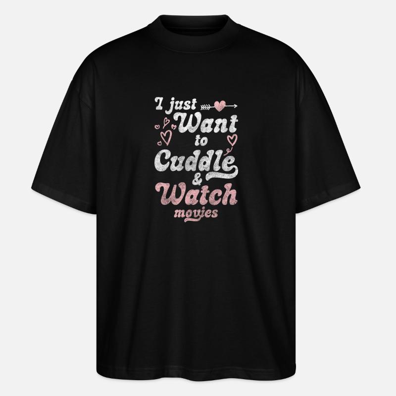 Liebe Umarmung - Stanley/Stella Oversized Unisex Bio T-Shirt Blaster 2.0 - Schwarz