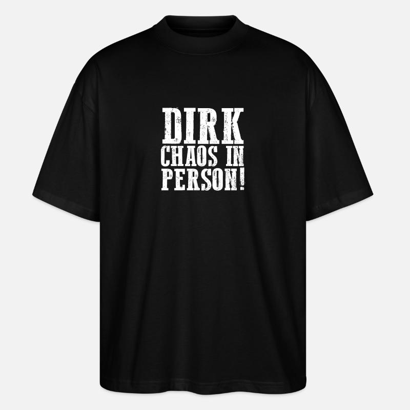Vorname Dirk - Stanley/Stella Oversized Unisex Bio T-Shirt Blaster 2.0 - Schwarz