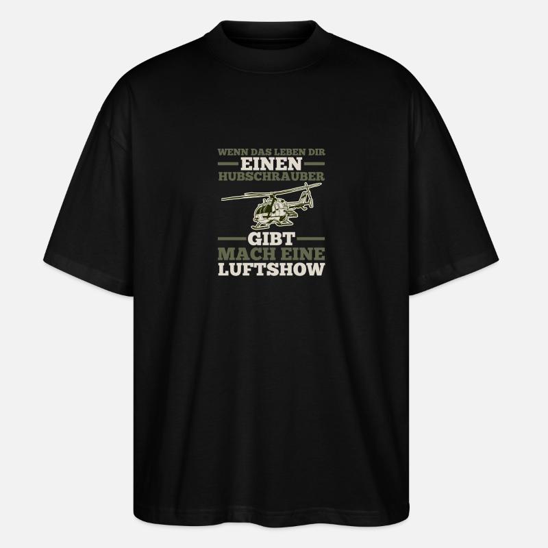 Pilot Helikopter Hubschrauber - Stanley/Stella Oversized Unisex Bio T-Shirt Blaster 2.0 - Schwarz
