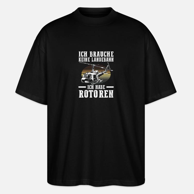 Pilote Hélicoptère Hélicoptère - T-shirt bio Blaster 2.0 coupe oversize Stanley/Stella Unisexe - noir