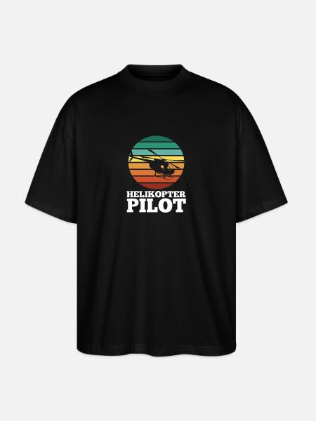Pilot Helicopter Helicopter - Stanley/Stella Oversized Unisex Organic T-shirt Blaster 2.0 - black