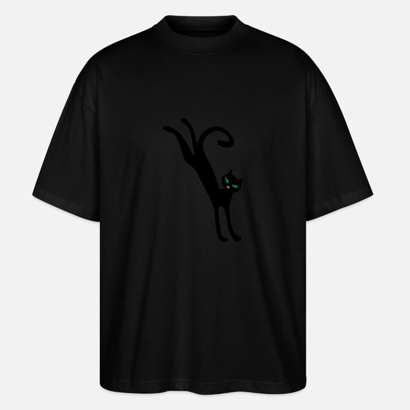 Retro springende Katze - Stanley/Stella Oversized Unisex Bio T-Shirt Blaster 2.0 - Schwarz