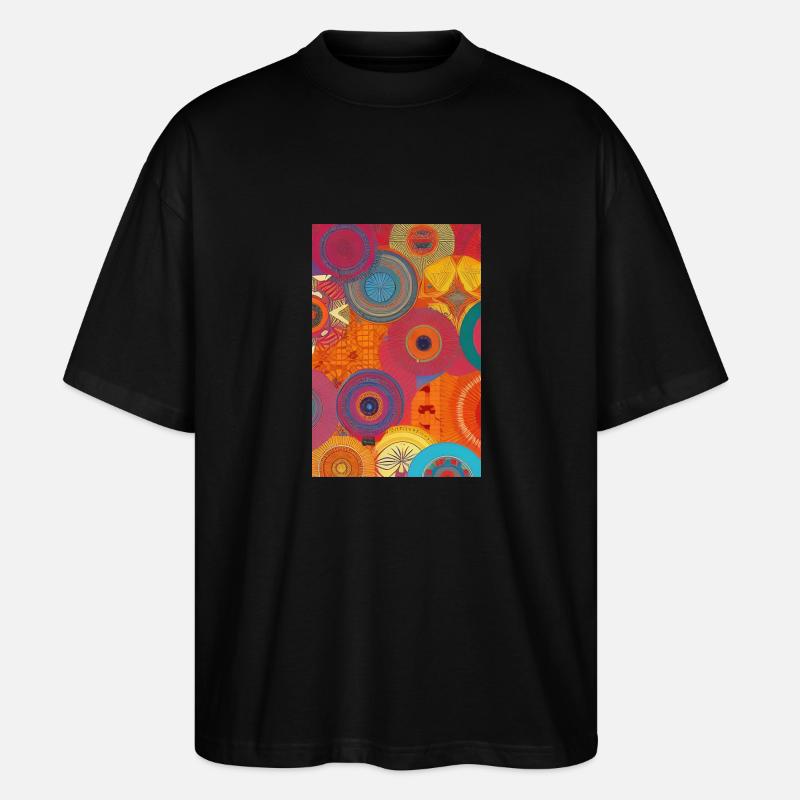 Retro Pattern - Stanley/Stella Oversized Unisex Organic T-shirt Blaster 2.0 - black