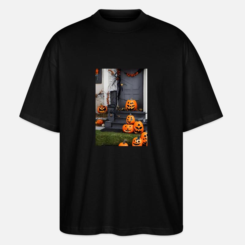 Halloween-Kürbis - Stanley/Stella Oversized Unisex Bio T-Shirt Blaster 2.0 - Schwarz
