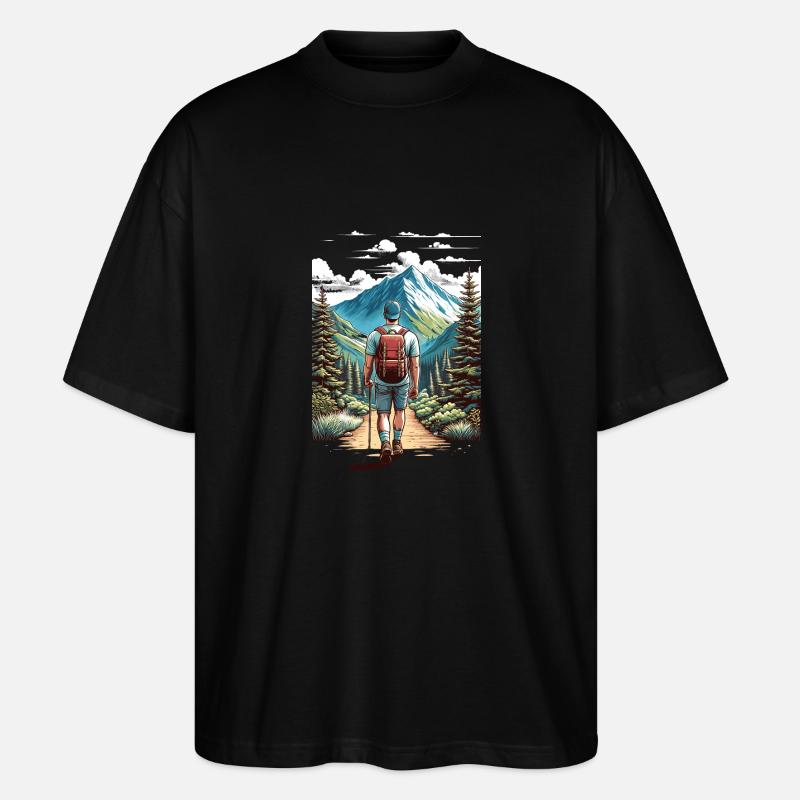 Abenteuer Bergpfad - Stanley/Stella Oversized Unisex Bio T-Shirt Blaster 2.0 - Schwarz