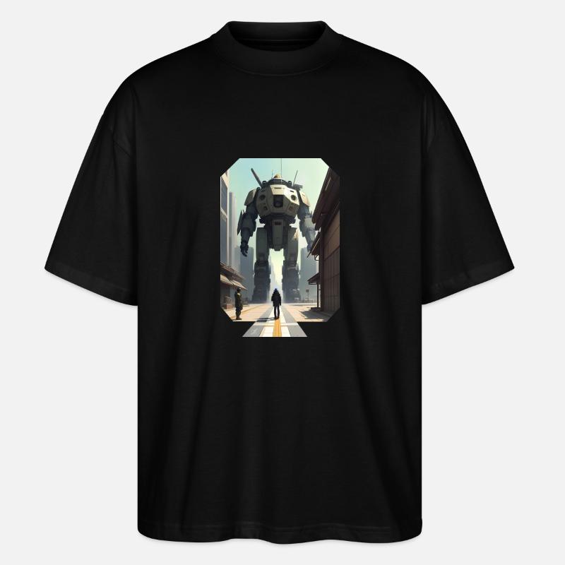 Manga Großer Roboter - Stanley/Stella Oversized Unisex Bio T-Shirt Blaster 2.0 - Schwarz