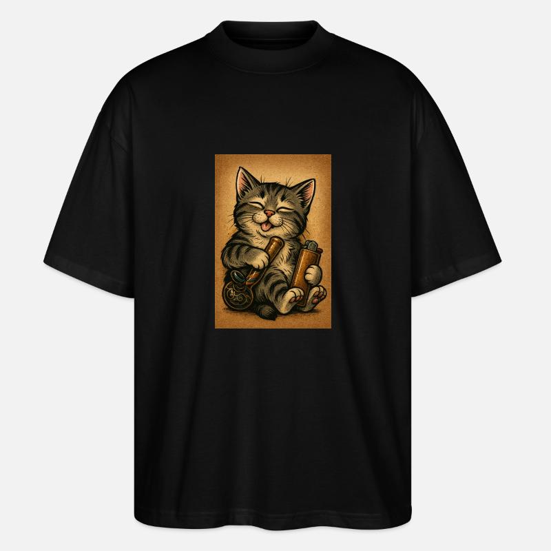 High Kitty Vibes - Stanley/Stella Oversized Unisex Bio T-Shirt Blaster 2.0 - Schwarz