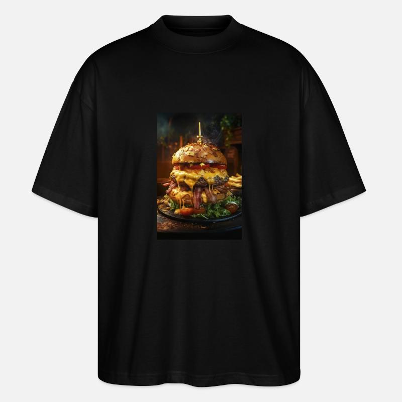 Epic Bacon Cheese Burger Stack - T-shirt bio Blaster 2.0 coupe oversize Stanley/Stella Unisexe - noir