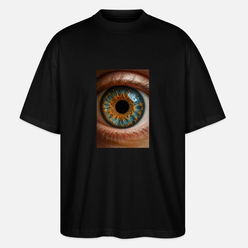 Iris bleu feu Gros plan - T-shirt bio Blaster 2.0 coupe oversize Stanley/Stella Unisexe - noir