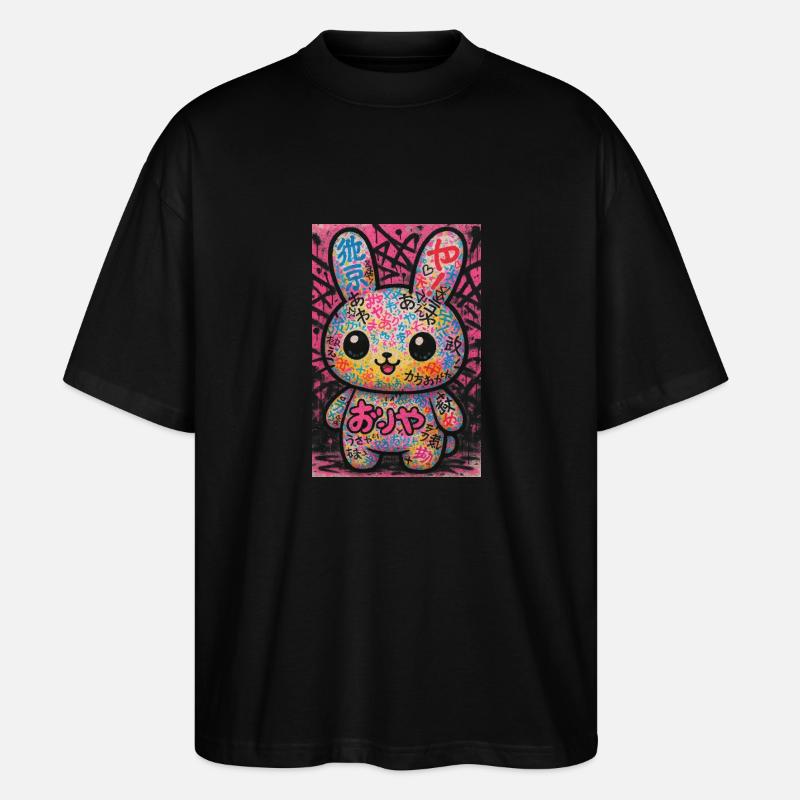 Graffiti Kawaii Bunny Pop - T-shirt bio Blaster 2.0 coupe oversize Stanley/Stella Unisexe - noir