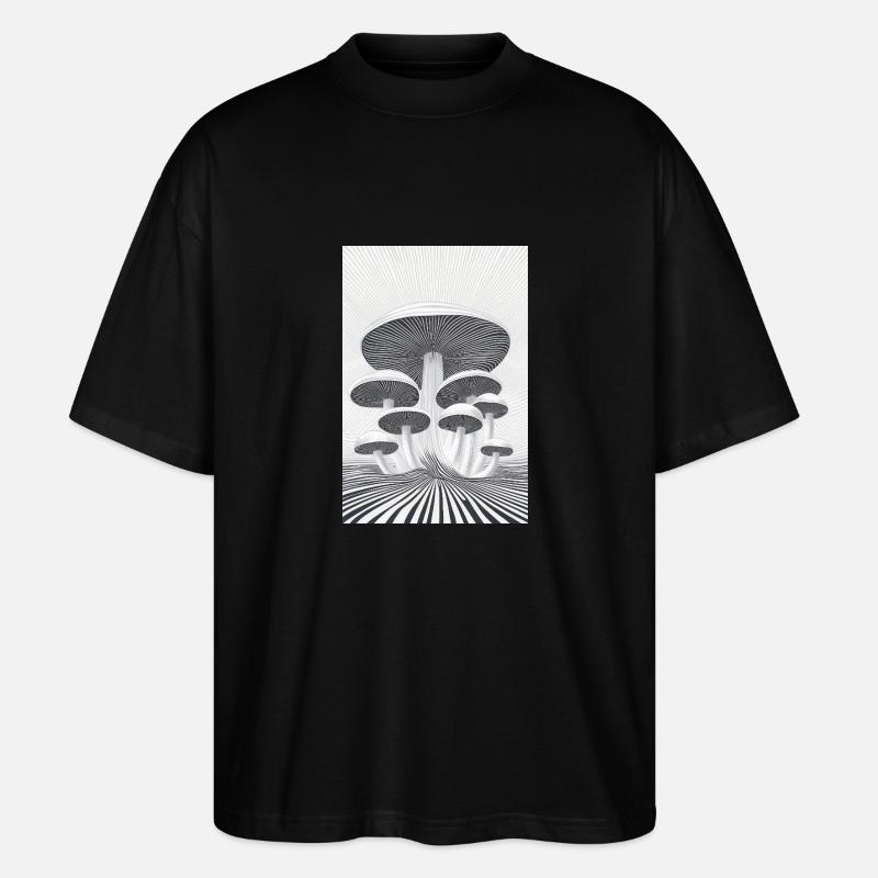 Optischer Pilzwald - Stanley/Stella Oversized Unisex Bio T-Shirt Blaster 2.0 - Schwarz