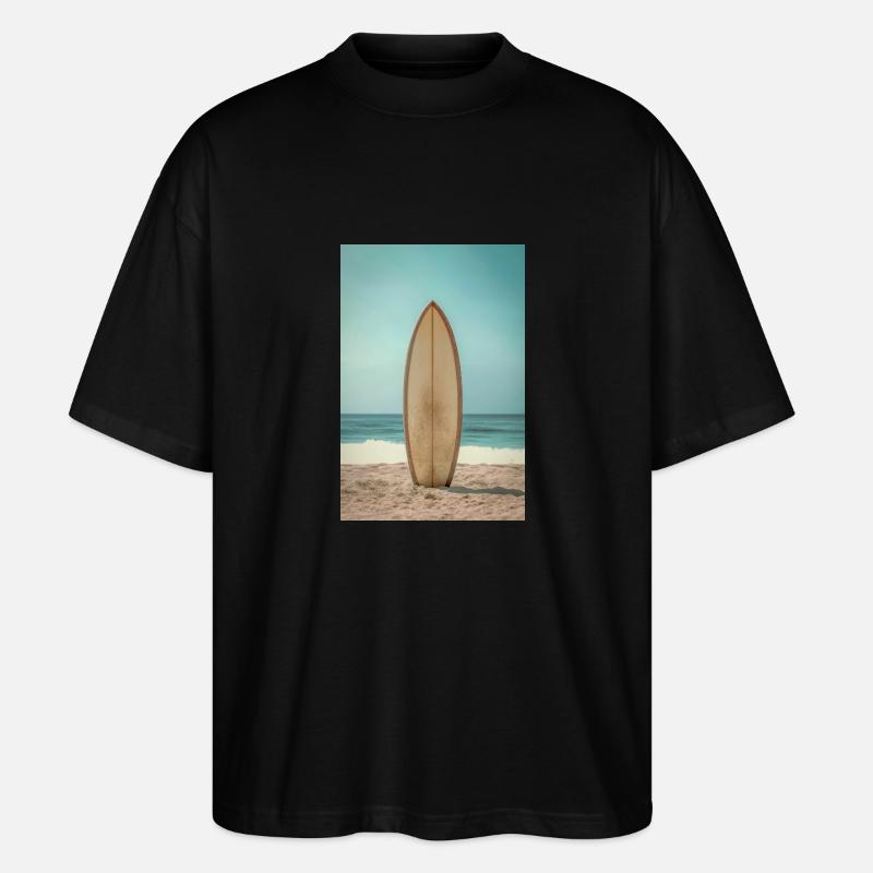 Schwarz-Weiß-Surf-Explosion - Stanley/Stella Oversized Unisex Bio T-Shirt Blaster 2.0 - Schwarz