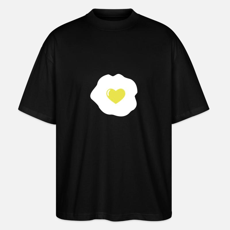 Spiegelei Herz - Stanley/Stella Oversized Unisex Bio T-Shirt Blaster 2.0 - Schwarz