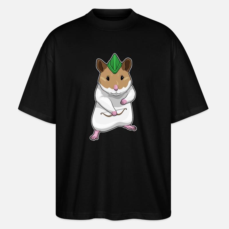 Hamster Archer Bow - T-shirt bio Blaster 2.0 coupe oversize Stanley/Stella Unisexe - noir