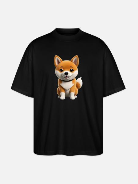 Shiba inu dog - Stanley/Stella Oversized Unisex Organic T-shirt Blaster 2.0 - black