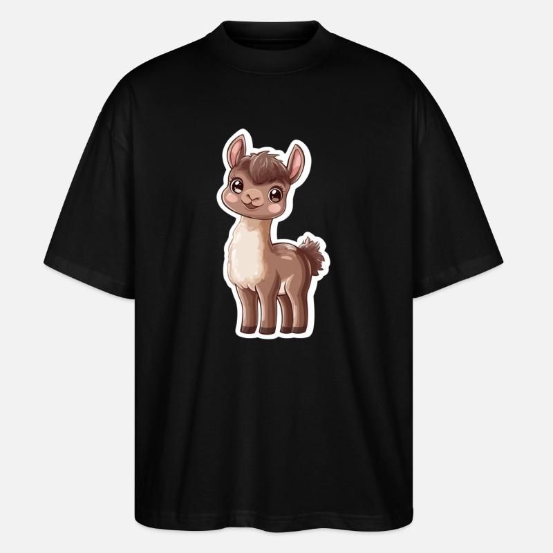 Lama Alpaka Llama Tier Geschenk - Stanley/Stella Oversized Unisex Bio T-Shirt Blaster 2.0 - Schwarz