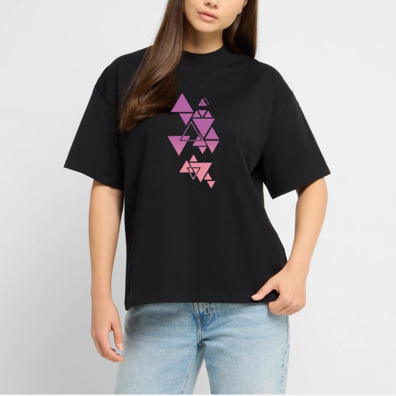 Gradient Triangle Pattern Pink Stanley/Stella Oversized Unisex Organic T-shirt Blaster 2.0