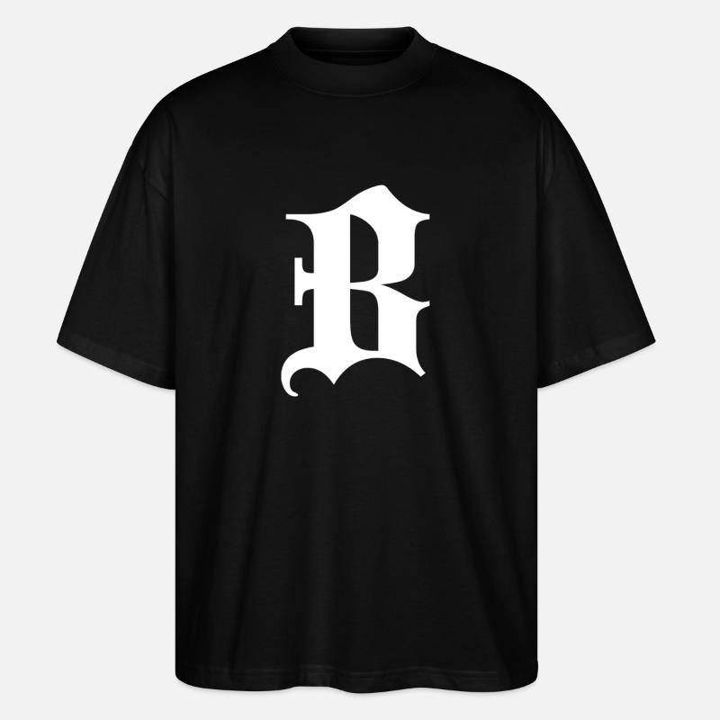 Monogramme gothique B - T-shirt bio Blaster 2.0 coupe oversize Stanley/Stella Unisexe - noir
