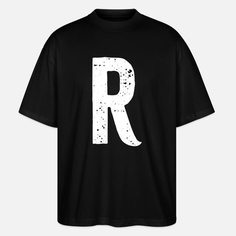 R-Buchstabe - Stanley/Stella Oversized Unisex Bio T-Shirt Blaster 2.0 - Schwarz