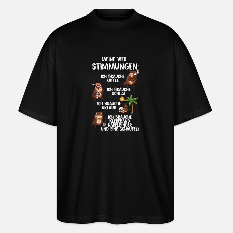 Meine Vier Stimmungen - Stanley/Stella Oversized Unisex Bio T-Shirt Blaster 2.0 - Schwarz