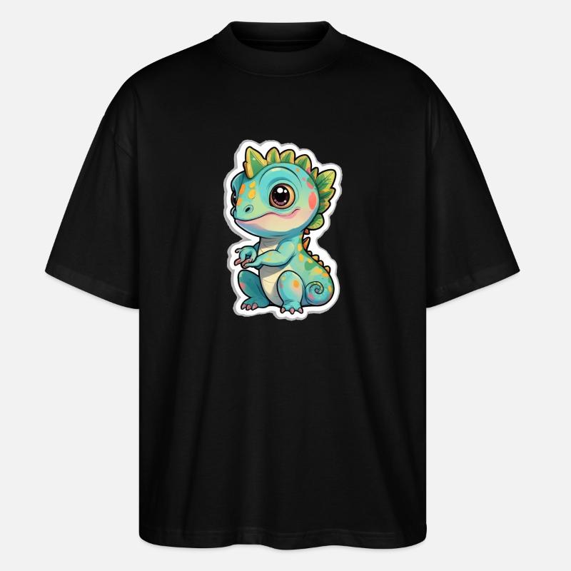 Süßes Chamäleon - Stanley/Stella Oversized Unisex Bio T-Shirt Blaster 2.0 - Schwarz