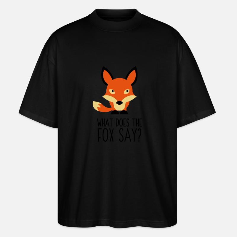 Was hat der Fuchs gesagt? - Stanley/Stella Oversized Unisex Bio T-Shirt Blaster 2.0 - Schwarz