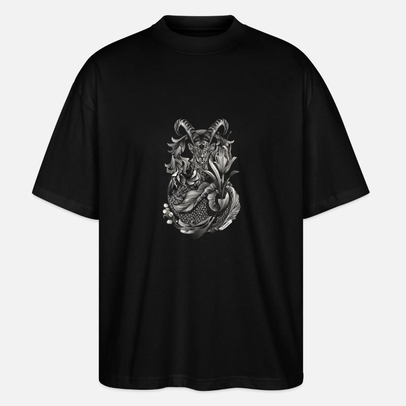 Steinbock Sternzeichen - Stanley/Stella Oversized Unisex Bio T-Shirt Blaster 2.0 - Schwarz