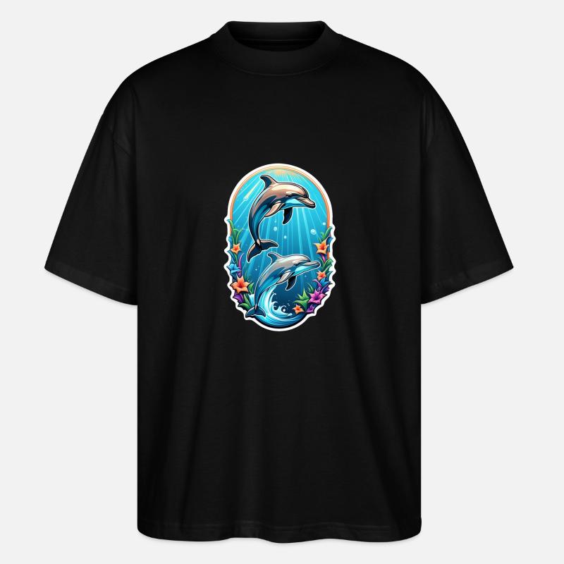dauphin et ocean - T-shirt bio Blaster 2.0 coupe oversize Stanley/Stella Unisexe - noir