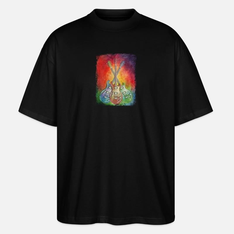 Three Retro Grunge Guitars - Stanley/Stella Oversized Unisex Organic T-shirt Blaster 2.0 - black