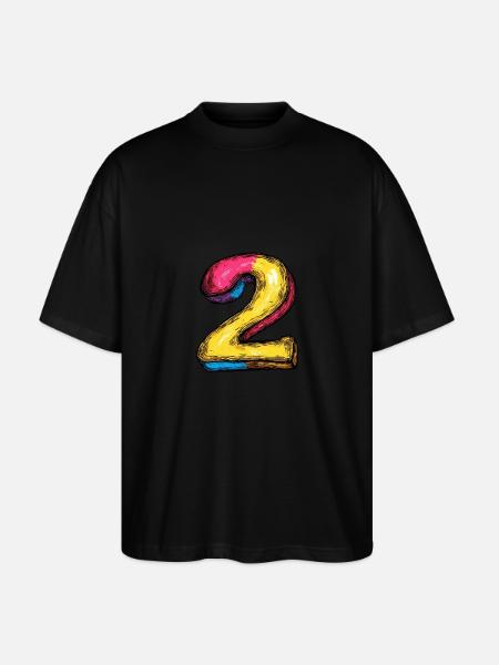 2 Number Comic - Stanley/Stella Oversized Unisex Organic T-shirt Blaster 2.0 - black