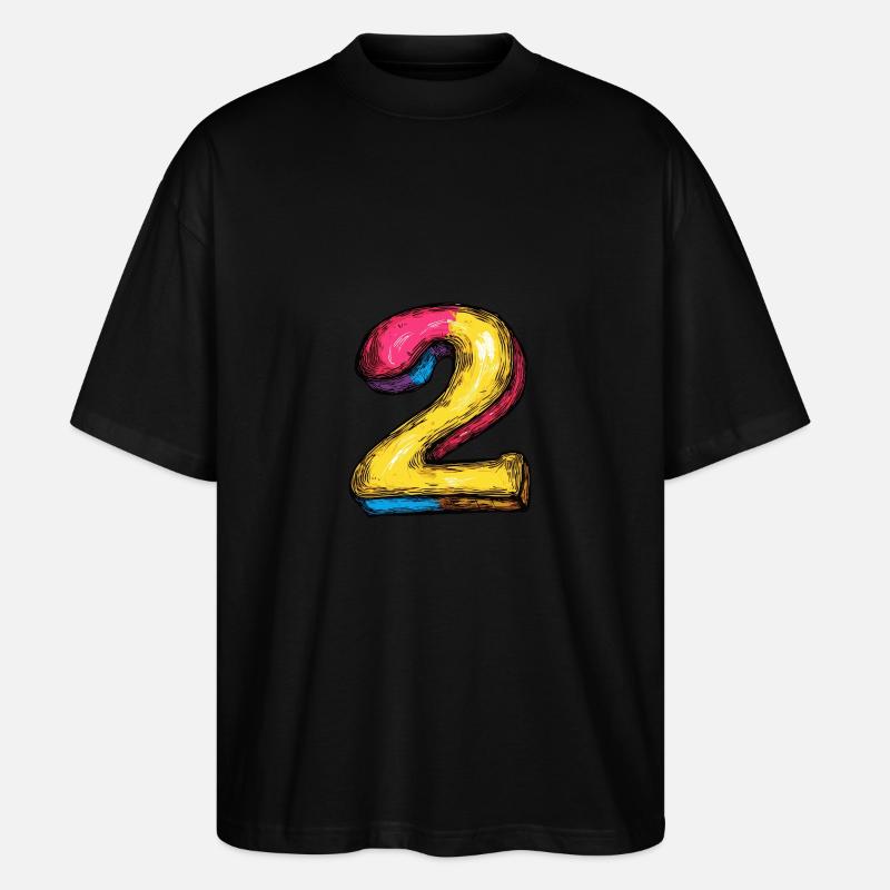 2 Zahl Comic - Stanley/Stella Oversized Unisex Bio T-Shirt Blaster 2.0 - Schwarz